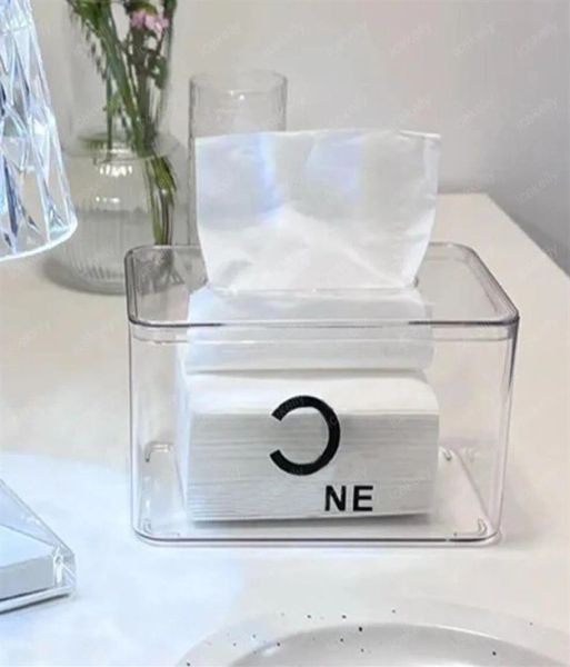 Mode klassische transparente Taschentuchboxen Designer Dekoration Designer Brief Taschentuchbox für Restaurant Wohnzimmer Hohe Qualität