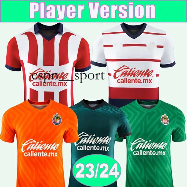 espnsport 2023 24 Chivas Player Version Jerseys de futebol I. BRIZUELA A. VEGA G. SEPUEDA F. BELTRAN CISNEROS Home Away 3rd GK Camisas de futebol de manga curta uniformes adultos