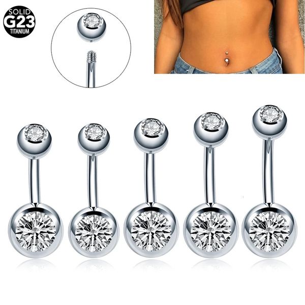 10pcslot umbigo anel de umbigo anel Oreja Piercing 14g Double redonda redonda Piercings de zircônia cúbica sexy ombligo jóias 240109