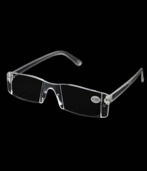 Mannen Vrouwen Heldere LeesbrilTransparant Plastic Randloze Presbyopie Pocket Reader RX Optische Bril voor Oudere Mensen 1004007754449