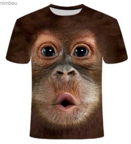 T-shirt da uomo 3 D stampa digitale Animal Monkey Face T-shirt casual da uomo a manica corta per uomo Streetwear Tops ClothingL240110