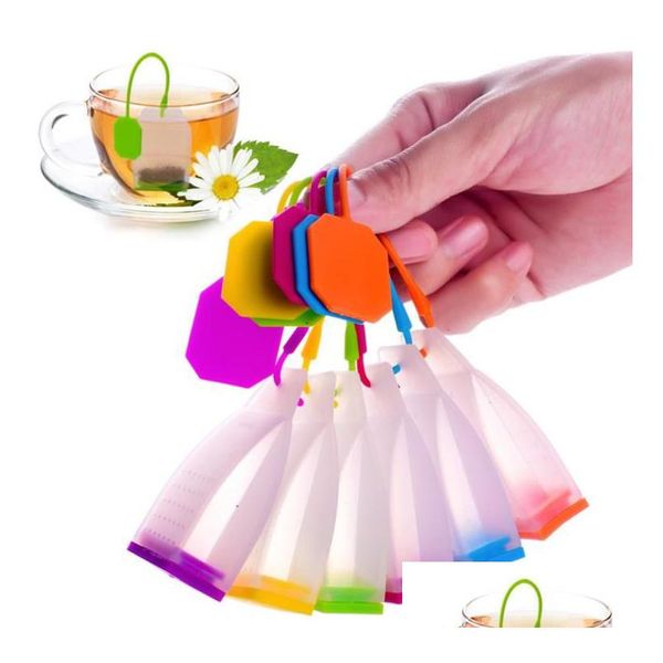 Infusores de chá 500pcs saco de filtro de chá sacos criativos bonitos alimentos grau sile loose-leaf infuser filtro difusor divertido desenhos animados sn2147 drop del dhlza