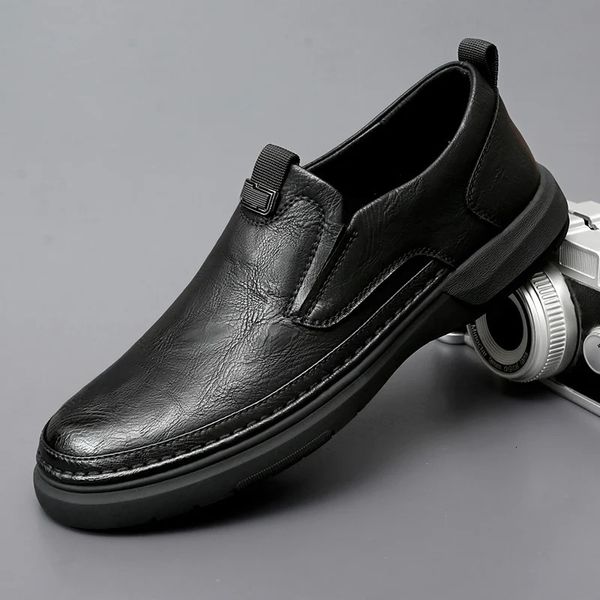 Minimalist für Slipper 992 Männer Leder männlich handgefertigt auf Flats Fashion Black Boat Schuhe Mann Moccasins Schuhe 240109 975 Fashi
