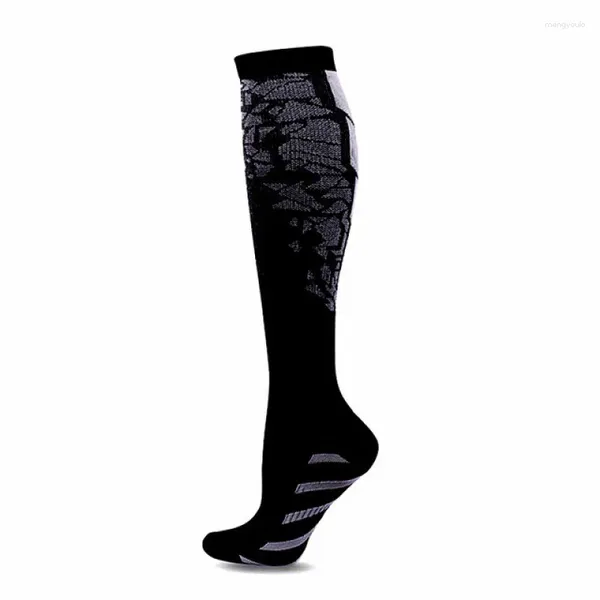 Herrensocken, Kompressionssocken, Krampfadern, Nylon-Stillstrümpfe, geeignet für Sport, Schwarz, Anti-Ermüdung