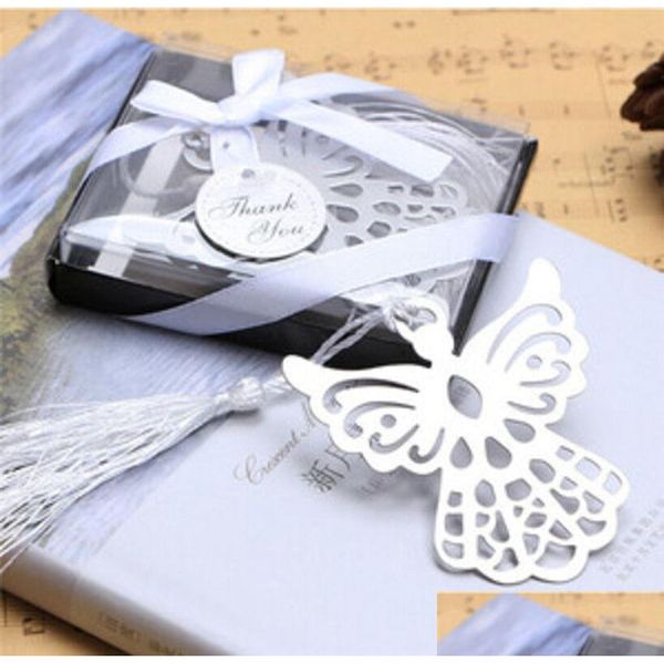 Autres fournitures de fête festive 500pcs en acier inoxydable Angel Metal Bookmark School Page Holder avec boîte-cadeau Drop Livraison Home Garden Dhios