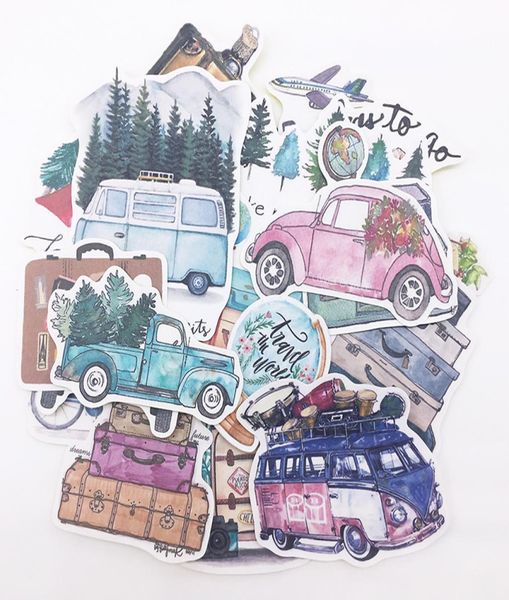 Fai da te scrapbooking adesivi dipinti a mano piante alberi auto autobus vita lenta album diario felice pianificatore etichetta decorazione adesivi pack4569455