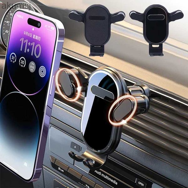 Suporte de montagem de telefone celular Suporte de carro de gravidade para telefone Air Vent Clip Mount Mobile Cell Stand Smartphone GPS Suporte para 14 13 telefone YQ240110