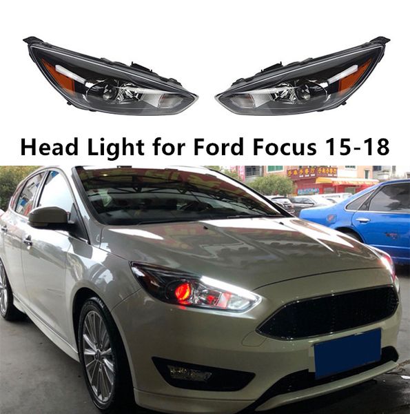 Faro LED de señal de giro para Ford Focus, luz de coche 2015-2018, lente de proyector de lámpara de cabeza diurna