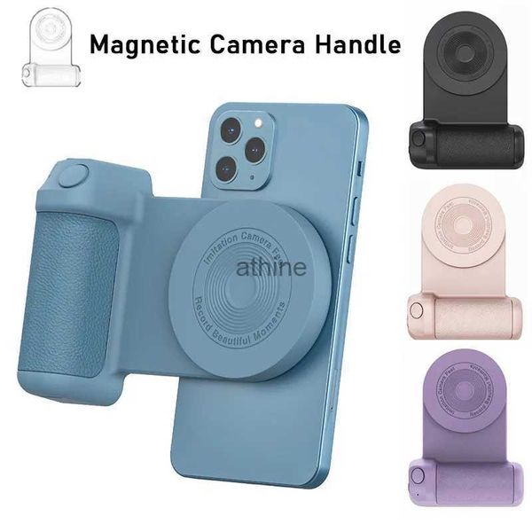 Selfie Monopiedi Maniglia magnetica per fotocamera Staffa Bluetooth Selfie Stick Supporto per rotazione a 360° per supporto per telefono cellulare Android Caricatore wireless YQ240110