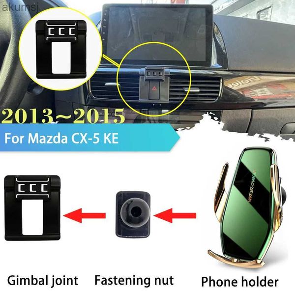 Suporte de montagem de telefone celular 30W Suporte de telefone móvel para carro para Mazda CX5 CX-5 KE 2013 ~ 2015 Suporte de clipe GPS Acessórios de etiqueta de carregamento sem fio YQ240110