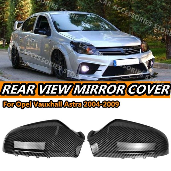 Novo estilo de fibra de carbono carro asa espelho capa tampas espelho retrovisor para opel vauxhall astra h mk5 2004-2009 acessórios do carro