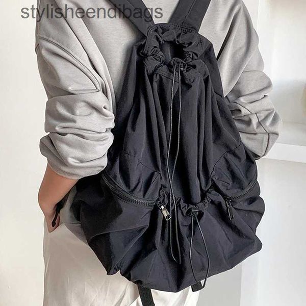 Mochila Estilo Moda Ruched Drsting Mochilas para Mulheres Casual Nylon Senhora Mochila Leve Estudantes Bolsa Grande Capacidade Saco de Viagem 2023stylesendibags