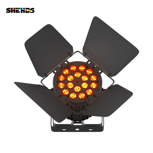 SHEHDS NED LED 18x18W RGBWA + UV 6in1 Par Light con effetto fascio porta della stalla per DJ Discoteca Illuminazione scenica per matrimoni