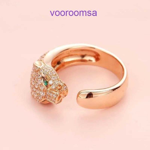 Carter Rings Anello di moda da donna Heart Sound Anello in oro rosa viola coreano con testa di leopardo completo per uomo e nuovo di fascia alta aperto con scatola originale