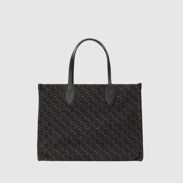 10A saco de luxo designer senhora bolsa tote grande bolsa feminina preto e cinza denim tecido livros tote bolsa mulher bolsa de praia sacos das mulheres