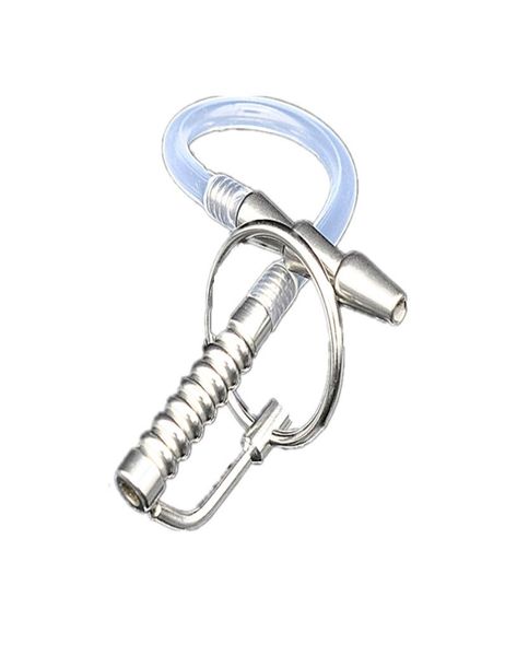 Dispositivos de castidade Super Longo Cateter Uretral Soa Dilatador Penis Plug Tubo de Silicone Peehole Inserção com Glande Anéis Sex Toys for9935754