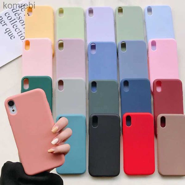 Casos de telefone celular Luxo Silicone Phone Case para iPhone 11 13 12 Pro Max Mini Soft Candy Capa para iPhone XR XS X 6 6S 7 8 Plus CasesL240110