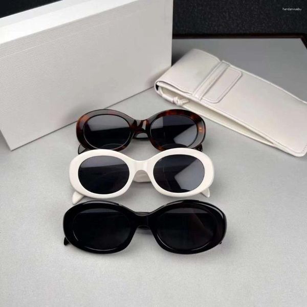 Sonnenbrille aus Acetatmaterial für Damen, handgefertigt, hochwertig, schwarz, weiß, Schildkrötenbrille, Herrenmode, ovale Sonnenbrille