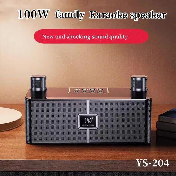 Hoparlörler 100W Yüksek Güçlü Bluetooth Karaoke Hoparlör Çift Hoparlör Kablosuz Ev TV KTV Hoparlör Set Ev Araba Bluetooth Caixa De SOM Boombox