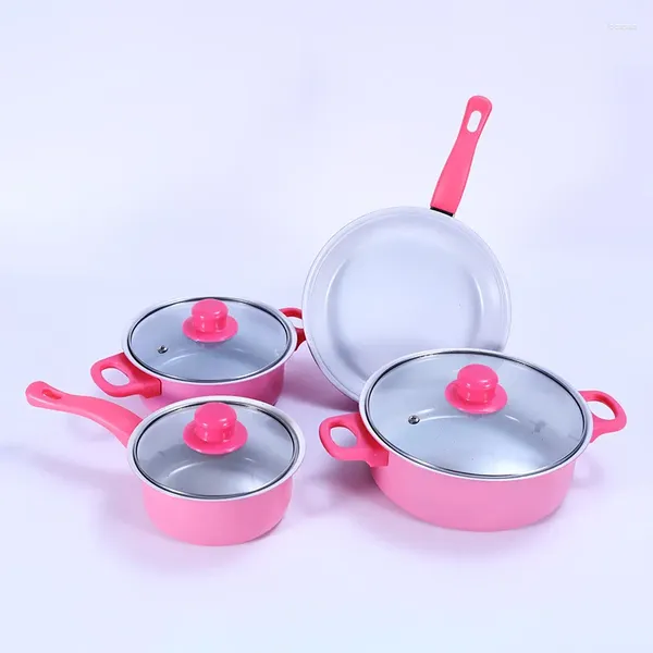 Conjuntos de panelas kitchware potes conjunto pote caixa de presente fogão de indução fogão a gás universal antiaderente fundo plano wok sopa pequeno leite