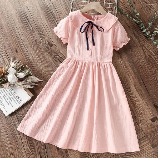 Mädchen Kleider Sommer Baby Kinder Preppy Für Mädchen Schule Kleid Party Outfits Teenager Ärmellose Kinder Kostüme 3 5 7 9 11 12 Jahre