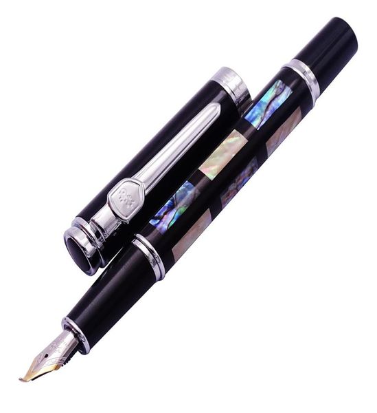 Jinhao 8802 Sea Shell Metal Fountain Pen Bent Nib Fude Pen Fine To Broad Size Caligrafia Tinta para Escrita Desenho Office5170855