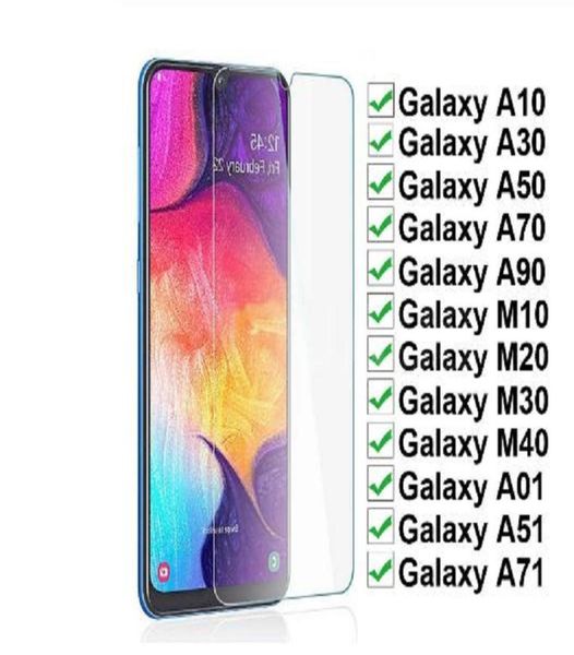 9H gehärtetes Glas für Samsung Galaxy A10 A10E A20 A30 A50 A70 A90 Displayschutzfolie Samsung A01 A51 A71 M10 M20 M30 M40 Schutzhülle 3589000