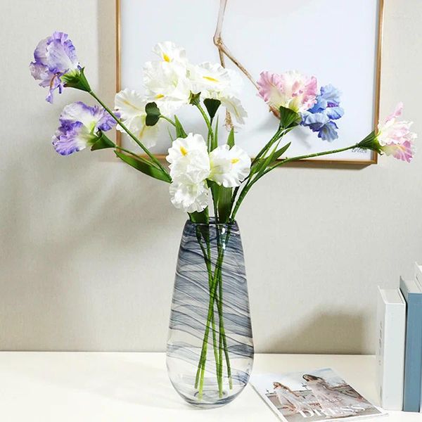 Dekorative Blumen, 1 Stück, Simulationsblume, Iris-Dekoration, einzelner Zweig, künstliches Zuhause, Wohnzimmer, Hochzeit, Tischdekoration, blaue Kunstpflanzen