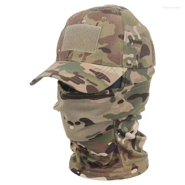 Bonés de ciclismo capuz militar tático exército beisebol para homens mulheres snapback chapéus de sol ao ar livre camuflagem balaclava meia máscara de esqui