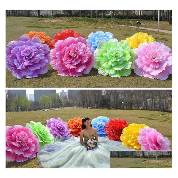 Guarda-chuvas 70cm Retro Chinês Peônia Flor Guarda-chuva Adereços Dança Desempenho Decoração de Casamento Pograph Fancy Dress KJ5484 Drop Delivery Dhnvd