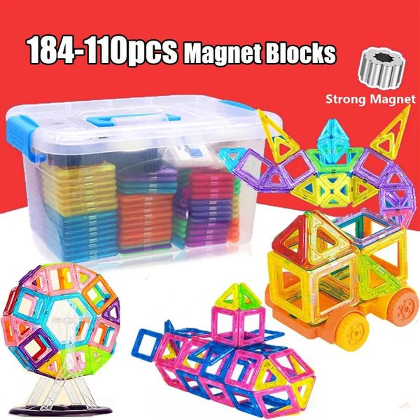 110184 шт мини-размер магнитный конструктор магнитные блоки дизайнерский набор модель здания развивающие игрушки для детей подарок 240110