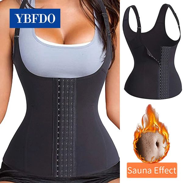 YBFDO Shaper Women Sauna Taillentrainer Korsett Weste Schweiß Workout Unterbust Modelliergurt Gewichtsverlust Kompression Trimmer 240109