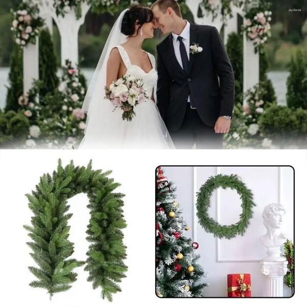 Декоративные цветы, искусственные рождественские гирлянды, настоящее прикосновение, сосна, свадебное украшение для дома, вечеринки, 6 футов, настенное украшение для двери