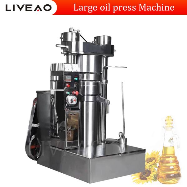 Grande máquina comercial de prensa de óleo hidráulico 2023 nova extrusora de óleo de gergelim de prensagem quente e fria