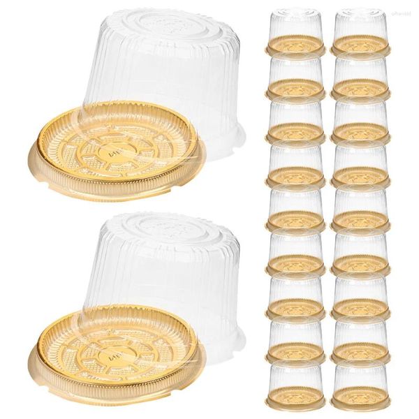 Contenitori da asporto Scatola per torte da 50 pezzi Contenitore singolo in plastica trasparente per panetteria per feste in casa