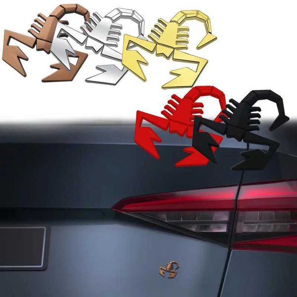 3D Metal Abarth Scorpion Araba Çamurluk Yan Sticker Tail Rozeti Yaratıcı Dekorasyon Arka Bagaj Emblemi Stil Otomatik Aksesuarlar