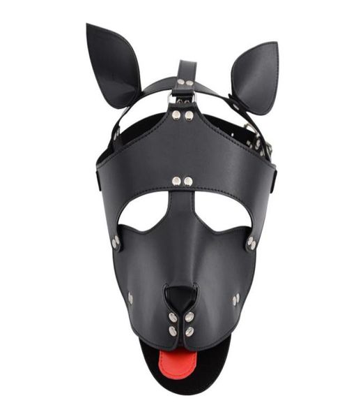 Sex Produkte PU Leder Haube Maske Kopfbedeckung Hund Bondage Sklave In Erotikspiele Paare Fetisch Flirten Spielzeug Für Frauen Männer Gay6616001