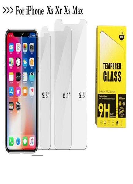 25D 9H gehärtetes Glas Displayschutzfolie für iPhone14 13 12 XS Max XR X 8 8 Plus für Samsung s10 s11 s10plus Film 033 mm Papierpaket2985715