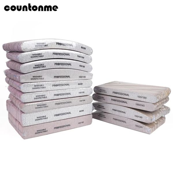 50pcs Profesyonel Tırnak Dosyası 80100180240 Gri ​​Manikür Tampon Blok Karışım Stili Emery Pedikür Zımparalama Tırnak Salonu Araçları 240109