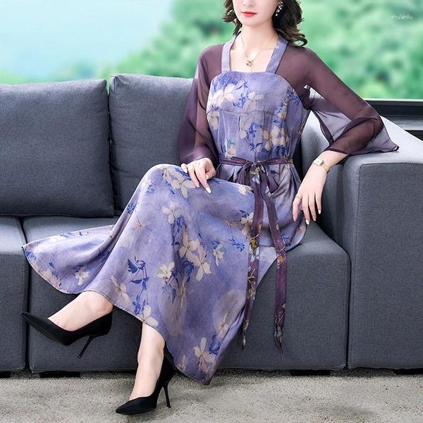 Lässige Kleider 2024 Frühling und Sommer Hanfu alten Stil chinesische Retro rote Gaze Kleid weiblich