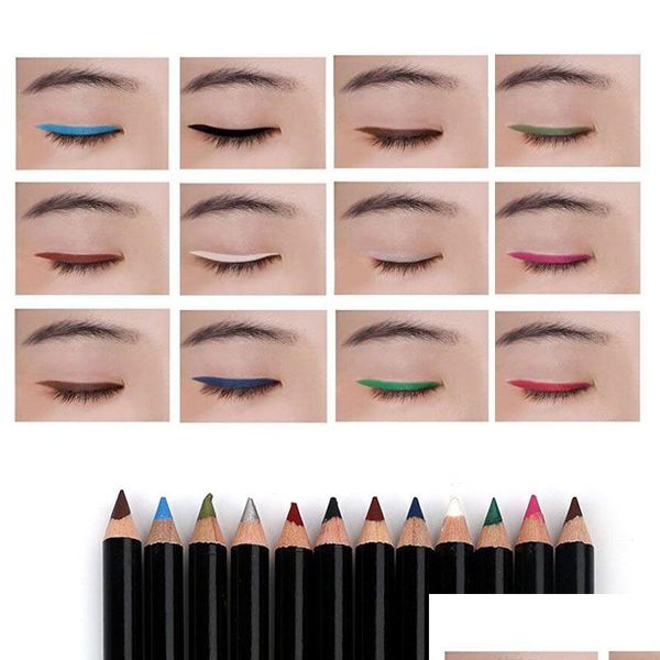 Combinazione ombretto/liner 12 colori/set trucco matita eyeliner Menow impermeabile rossetto stick bellezza penna fodera cosmetici occhi trucco Dhxw2