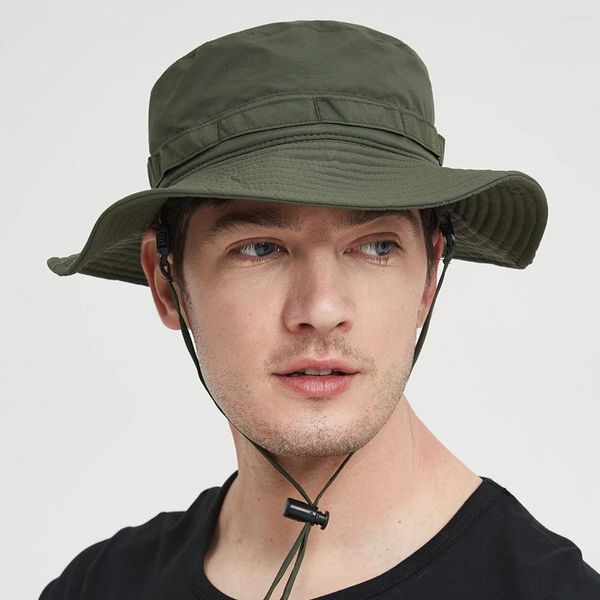 Berets Frauen Männer Paar Hüte Solide Fischer Hut Sommer Eimer Kappe Breiter Krempe Sonnenblende Wandern Bergsteigen Sonnenhut Gorros Unisex