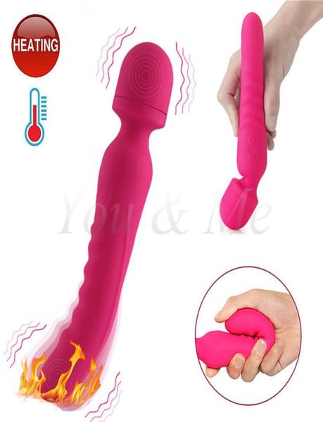 77 velocidades poderoso vibrador de aquecimento inteligente duplo motor varinha mágica vibrador av para mulher brinquedos sexuais adultos para casais sex shop y4686717