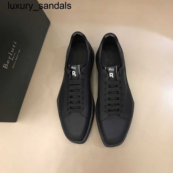 Berluti Business Leather Shoes Oxford Bezerro Feito à mão de alta qualidade Stellar Low Top Sports com escultura geométrica e até Casualwq