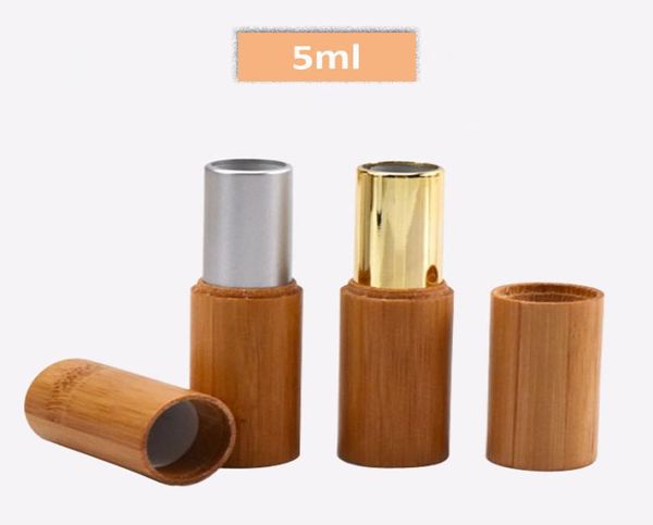 5 ml natürlicher leerer Bambus-Lippenbalsam-Behälter, Tube, Kosmetikverpackung, silberfarben, goldene Farbe, Lippenstift-Röhrchen, handgefertigt, DIY-Schönheitsbedarf6992655