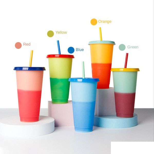 Canecas de café gelado copo de caneca bebida sensível à temperatura entrega de cor de queda de cor de cozinha home jardim cozinha barra de jantar Otk8m