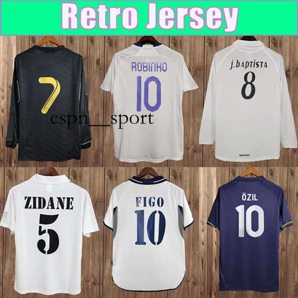 espnsport 2000-2015 RAUL Mens Retro Camisas de Futebol ALONSO SEEDORF ZIDANE CANNAVARO SERGIO RAMOS Camisa de Futebol de Manga Longa