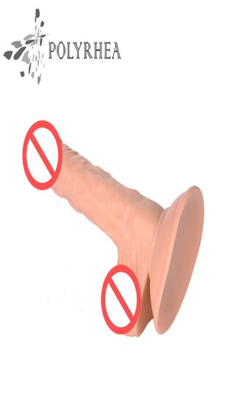 Erwachsene Geschlechtsspielwaren-Dildo-weicher Silikon-Fleischfarben-Dildo-starker Saugnapf-künstlicher Penis-Dildo-Frauen-erwachsener riesiger Penis-Sex-Produkte6153037