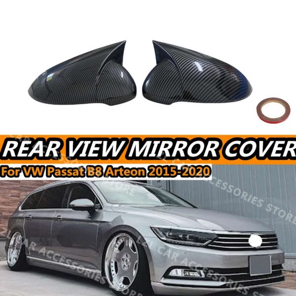 Nuevo 2X tapas de cubierta de espejo retrovisor lateral para VW Volkswagen Passat B8 Variant Arteon 2015-2020 cubierta de espejo retrovisor embellecedor agregar en negro