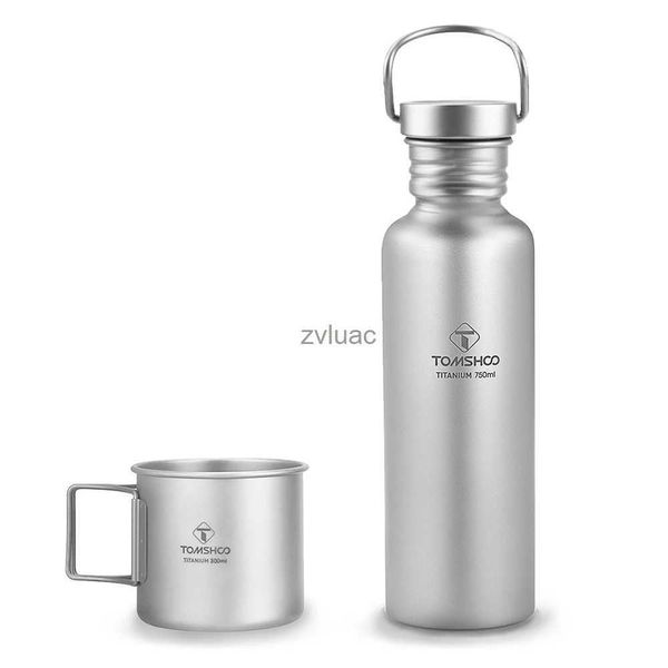 Wasserflasche TOMSHOO Titan-Wasserflasche Outdoor Camping Cup Ultraleichte Sportflaschen Camping Wandern Radfahren Titanium Cup YQ240110